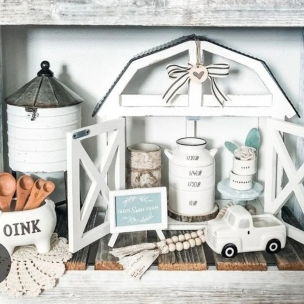 Hobby Lobby White Rustic Barn Display Shelf‎ Farmhouse Decor